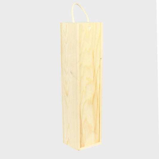 1 Bottle Wooden Sliding Lid Gift Box with Gift Compartment-Gift Bags / Gift Boxes-Fountainhall Wines