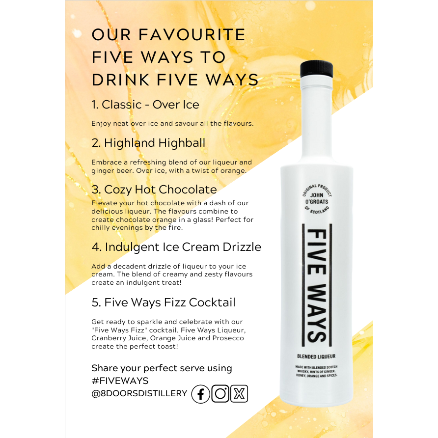 5cl Five Ways Blended Liqueur-Miniatures-Fountainhall Wines