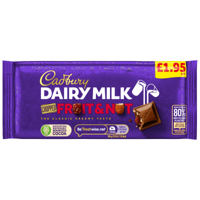 Cadbury Dairy Milk - Fruit & Nut 95G (Price Marked £1.95)