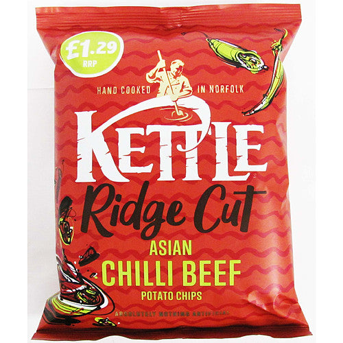 Kettle Chips Krinkle Asian Chilli Beef Ridged 80G (Price Marked £1.29)
