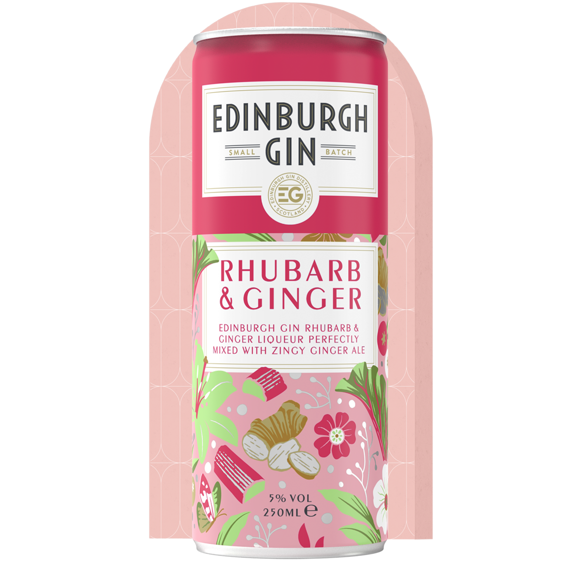 Edinburgh Gin's Rhubarb & Ginger 250ml-RTD's (Ready To Drink)-Fountainhall Wines