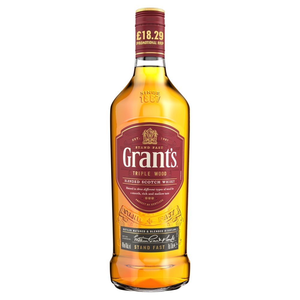 Grants Triple Wood 70cl (Price Marked £18.29)-Blended Whisky-Fountainhall Wines