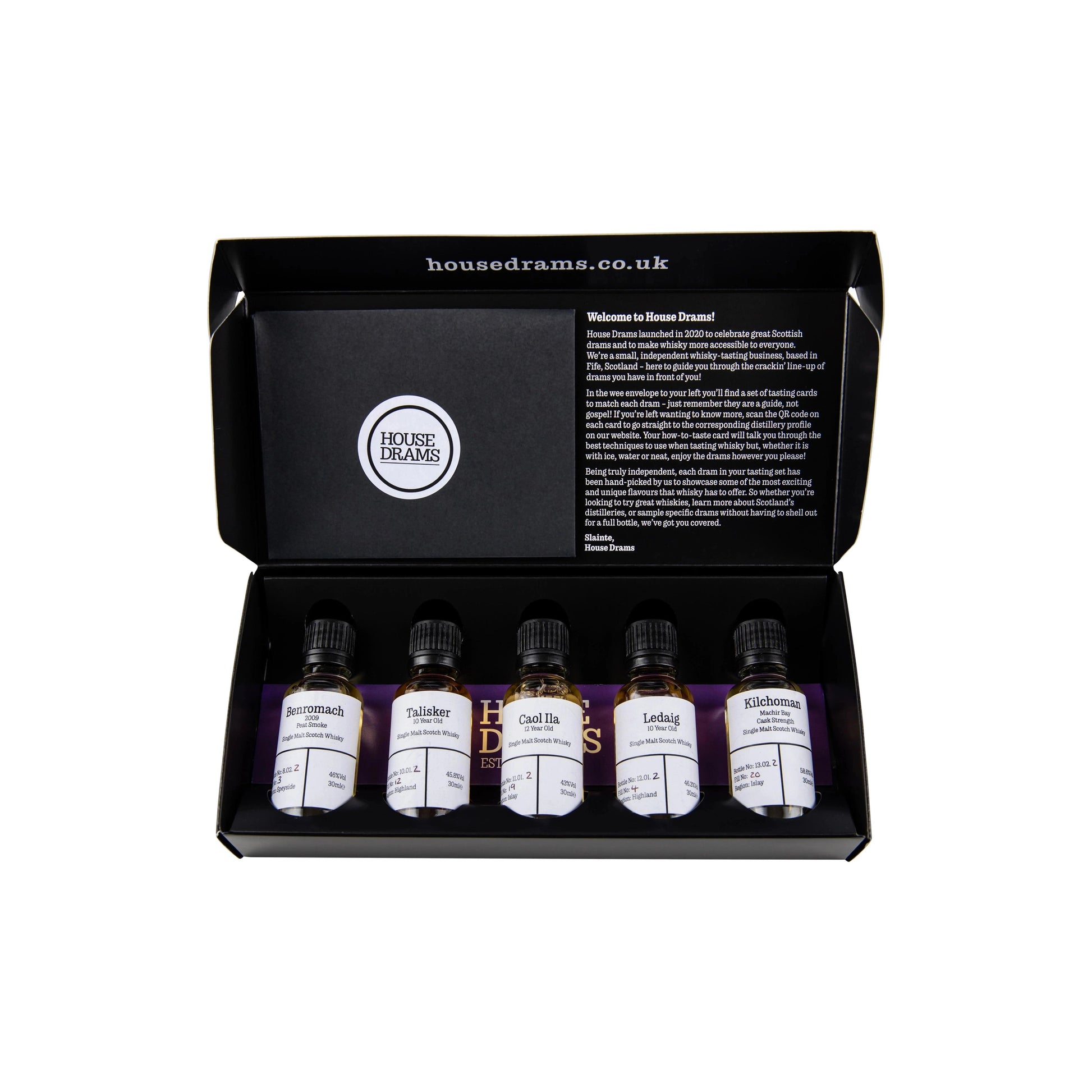 House Drams Whisky Tasting Set - Scottish Peat (5x30ml) - Single Malt Scotch Whisky-Single Malt Scotch Whisky-Fountainhall Wines