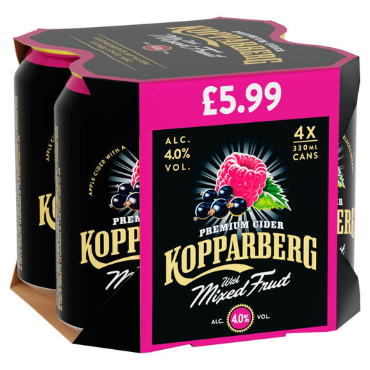 Kopparberg Premium Cider With Mixed Fruit 4x330ml (Price Marked £5.99)-Cider-Fountainhall Wines