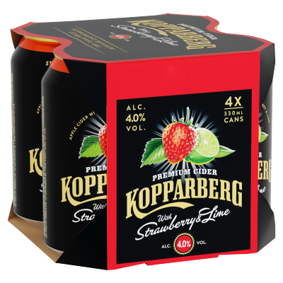 Kopparberg Strawberry & Lime 4x330ml (Price Marked £5.99)-Cider-Fountainhall Wines