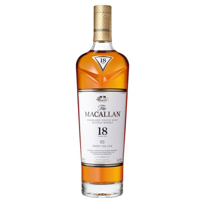 Macallan Sherry Oak 18 Year Old - 2023 Release - Single Malt Scotch Whisky-Single Malt Scotch Whisky-Fountainhall Wines