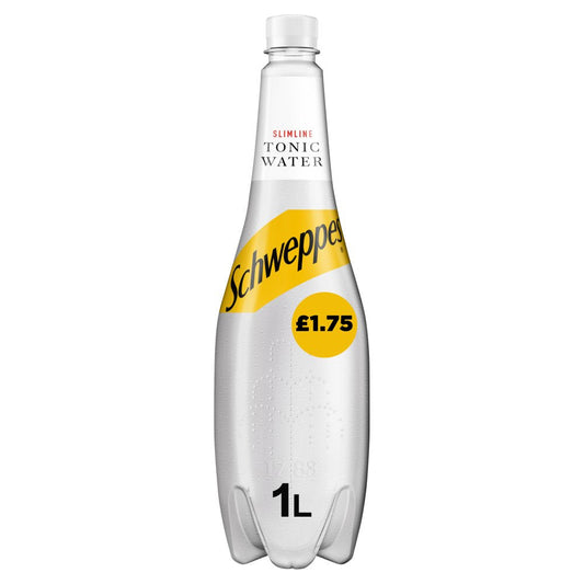 Schweppes Slimline Tonic Water Litre (Price Marked £1.75)-Soft Drink-5000112557350-Fountainhall Wines
