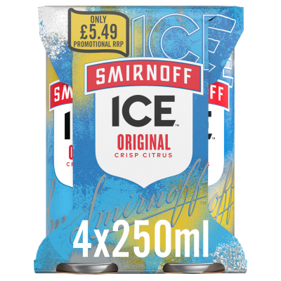 Smirnoff Ice Original 4x250ml (Price Marked £5.49)-RTD's (Ready To Drink)-Fountainhall Wines