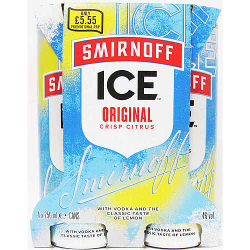 Smirnoff Ice Original 4x250ml (Price Marked £5.55)-RTD's (Ready To Drink)-Fountainhall Wines
