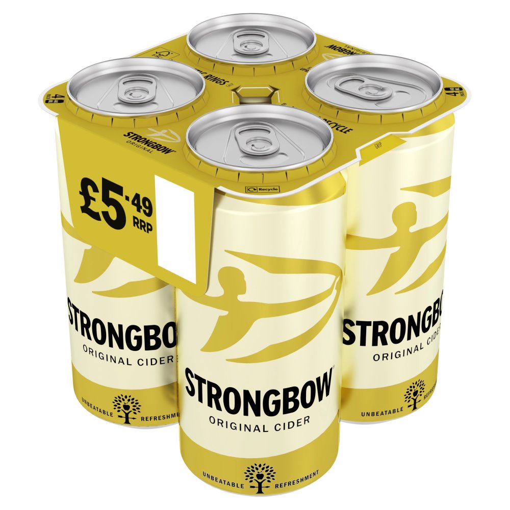 Strongbow Original Cider 4x440ml (Price Marked £5.49)-Cider-Fountainhall Wines