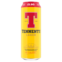 Tennent's Lager 568ml Pint Can (Price Marked £1.80)-Scottish Beers-Fountainhall Wines