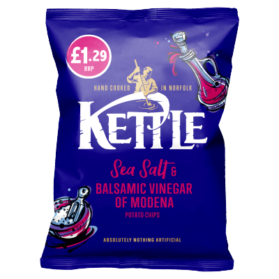 Kettle Chips Sea Salt & Vinegar 80G (Price Marked £1.29)-Snacks-Fountainhall Wines