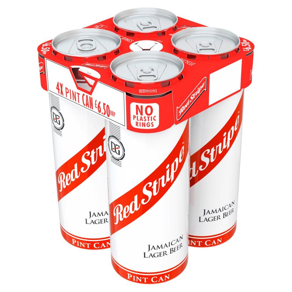Red Stripe - Jamaican Lager Beer 4x568ml (Price Marked £6.50)-World Beer-Fountainhall Wines