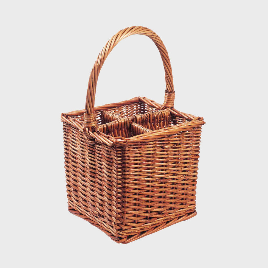 4 Bottle Wicker Wine / Bottle Carrier-Gift Bags / Gift Boxes-Fountainhall Wines