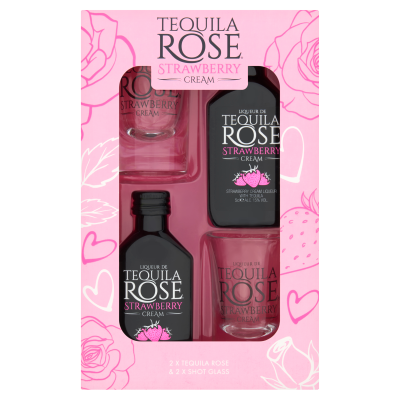 Tequila Rose Gift Set - 2x 5cl and 2x Shot Glasses