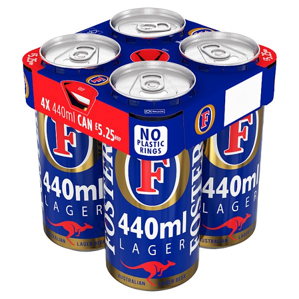 Foster's Lager 4x440ml Cans (Price Marked £5.25)