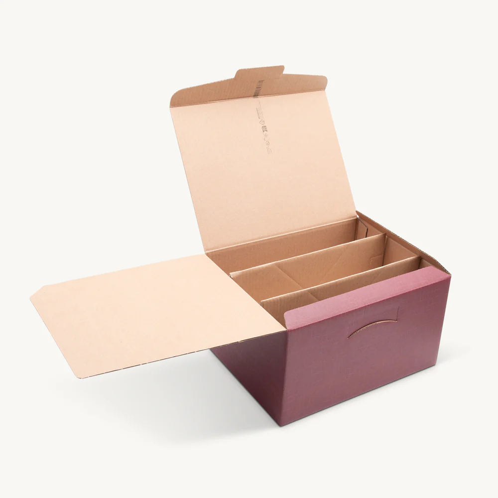 6 Bottle Gift Box / Carton - Burgundy-Gift Bags / Gift Boxes-Fountainhall Wines