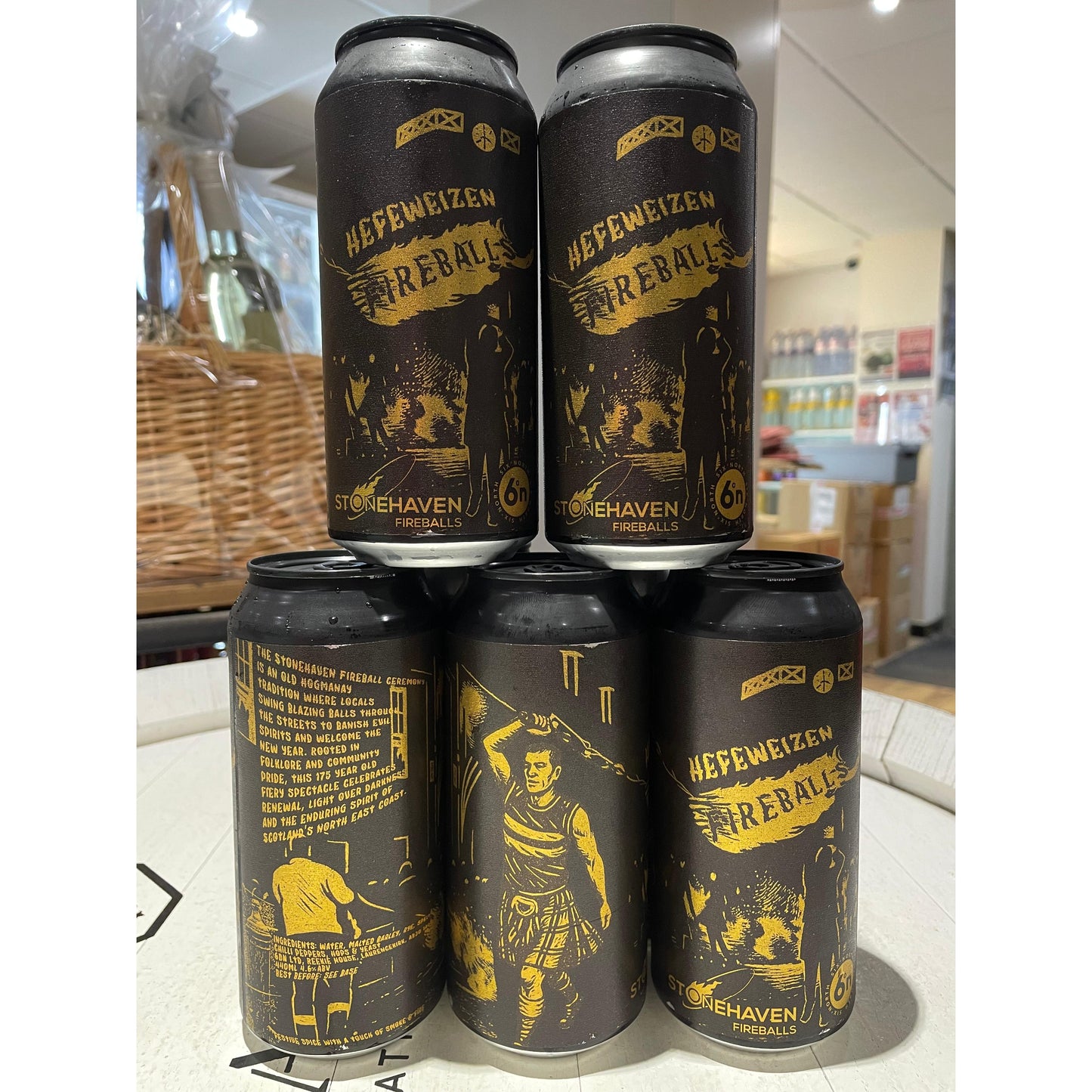 6 Degrees North (6DN) Stonehaven Fireballs Hefeweizen 440ml Can-Scottish Beers-Fountainhall Wines
