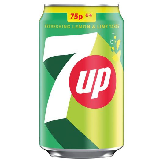 7UP Lemon & Lime 330ml Can (Price Marked 75p)-Soft Drink-Fountainhall Wines