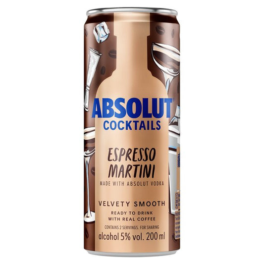 Absolut Cocktails Espresso Martini 200ml-RTD's (Ready To Drink)-Fountainhall Wines