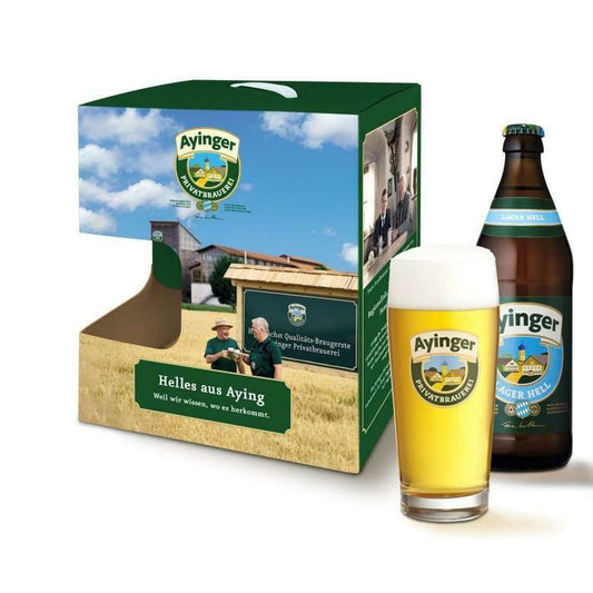 Ayinger Lager Hell Gift Pack 5x500ml + Glass-World Beer-Fountainhall Wines