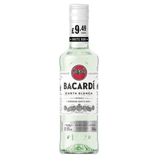 Bacardi Carta Blanca - Superior White Rum 35cl (Price Marked £9.49)-White Rum-7610113001042-Fountainhall Wines