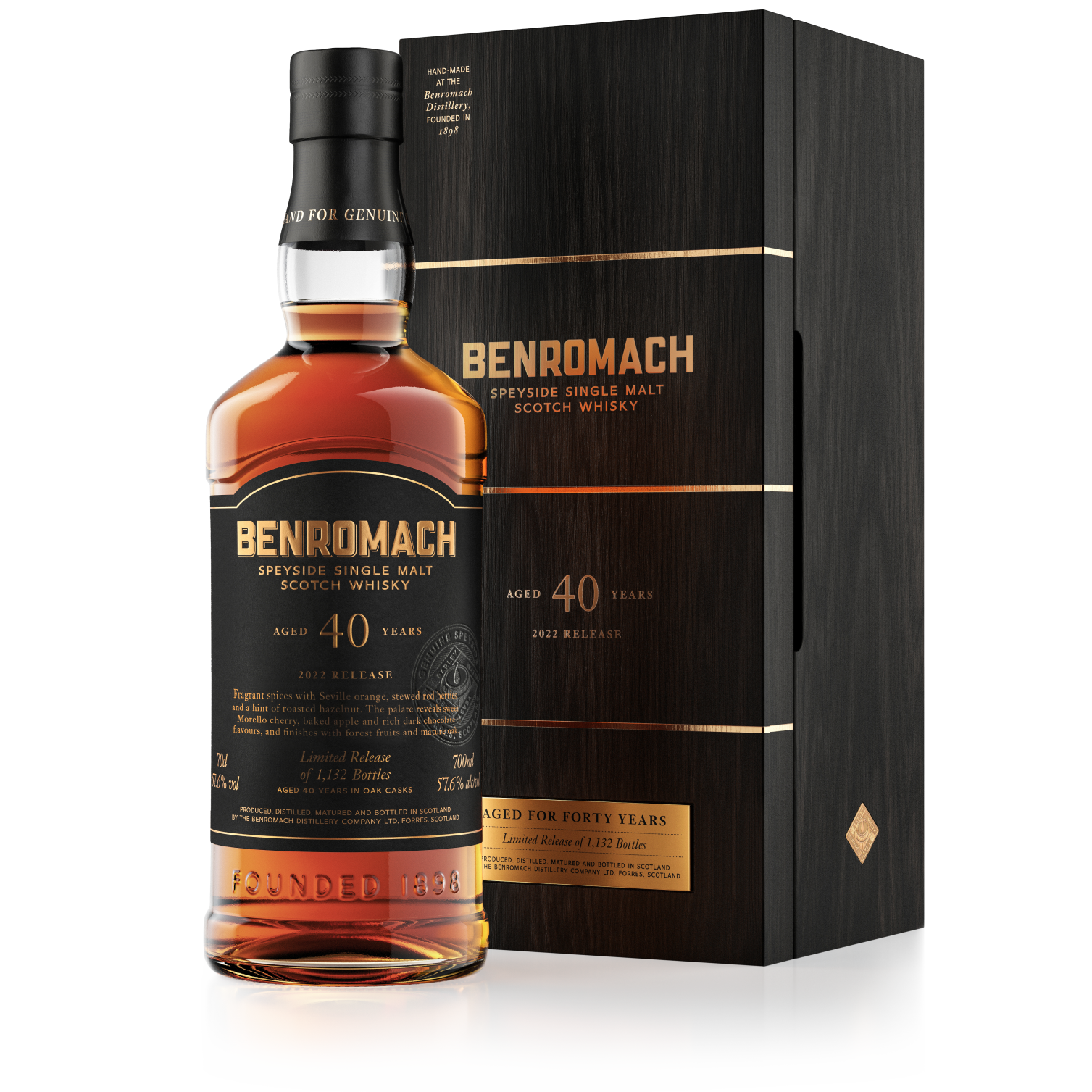 Benromach 40 Year Old - 2022 Release - Single Malt Scotch Whisky-Single Malt Scotch Whisky-5020613089945-Fountainhall Wines