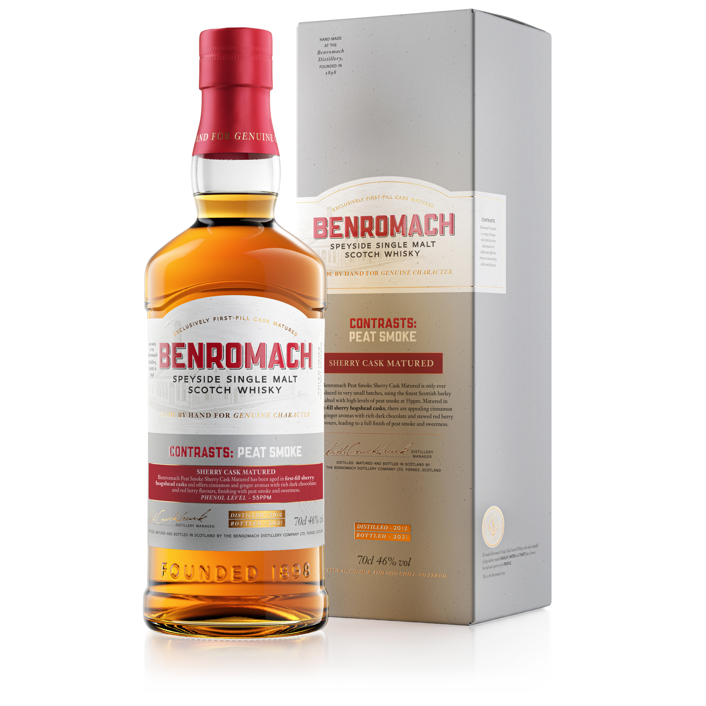 Benromach Contrasts: Peat Smoke Sherry Cask Matured - Single Malt Scotch Whisky-Single Malt Scotch Whisky-5020613084704-Fountainhall Wines