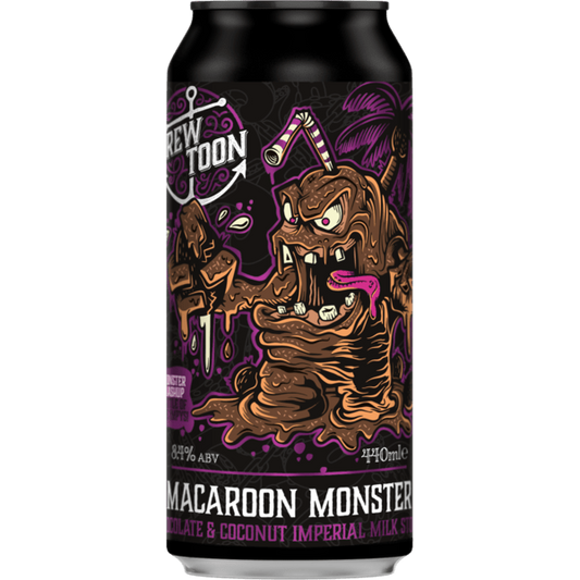 Brew Toon Macaroon Monster - Chocolate & Coconut Imperial Milk Stout 440ml Can - Fountainhall Wines