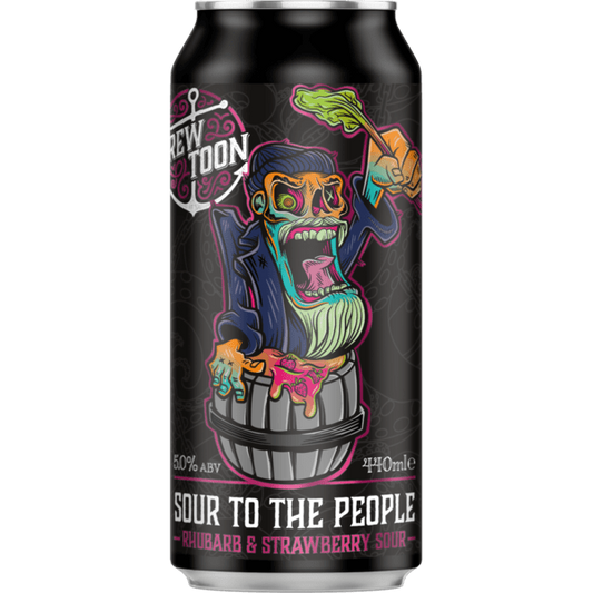 Brew Toon Sour To The People - Rhubarb & Strawberry Sour 440ml Can (DATED 17/04/26)-Scottish Beers-Fountainhall Wines