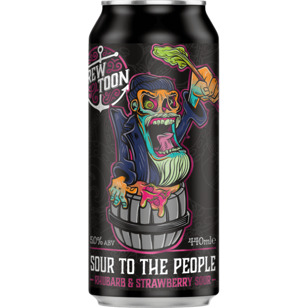Brew Toon Sour To The People - Rhubarb & Strawberry Sour 440ml Can-Scottish Beers-5060523960545-Fountainhall Wines
