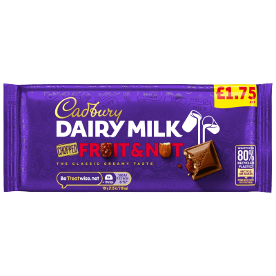 Cadbury Dairy Milk - Fruit & Nut 95G (Price Marked £1.75)-Confectionery-Fountainhall Wines
