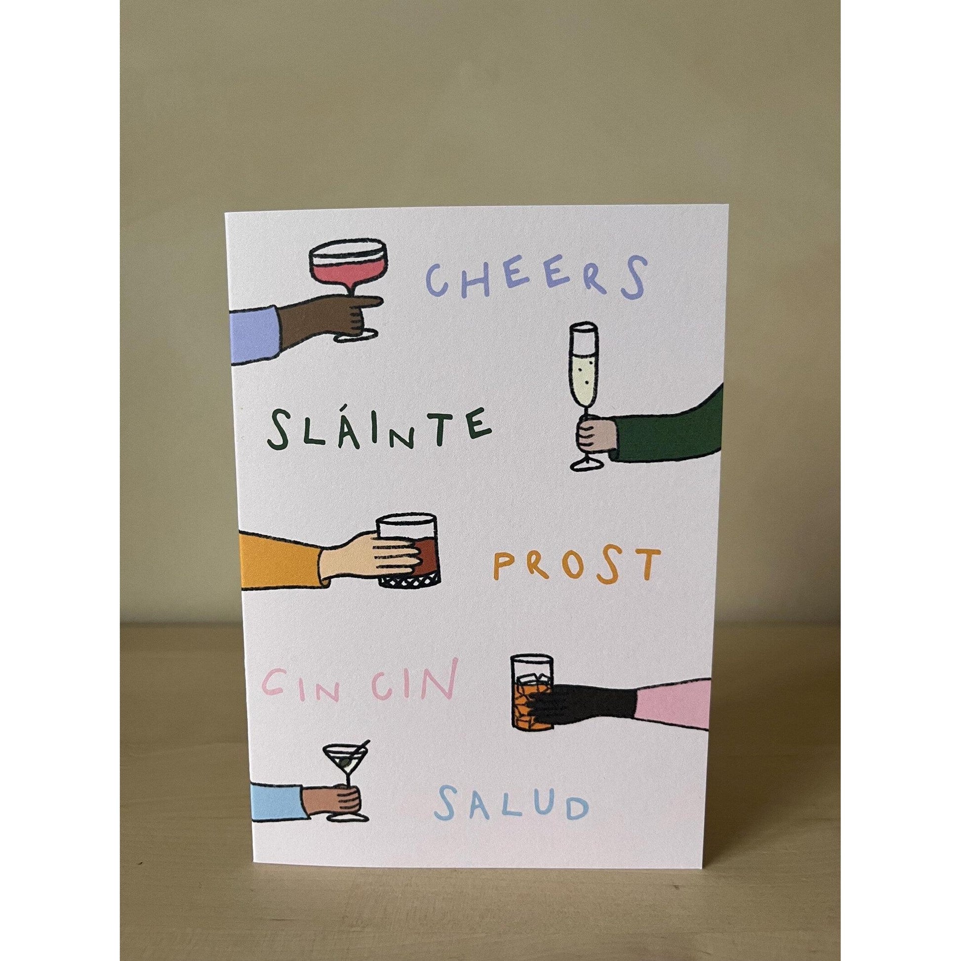 Cheers Greetings Card - by Sarah Nolloth Illustration-Fountainhall Wines