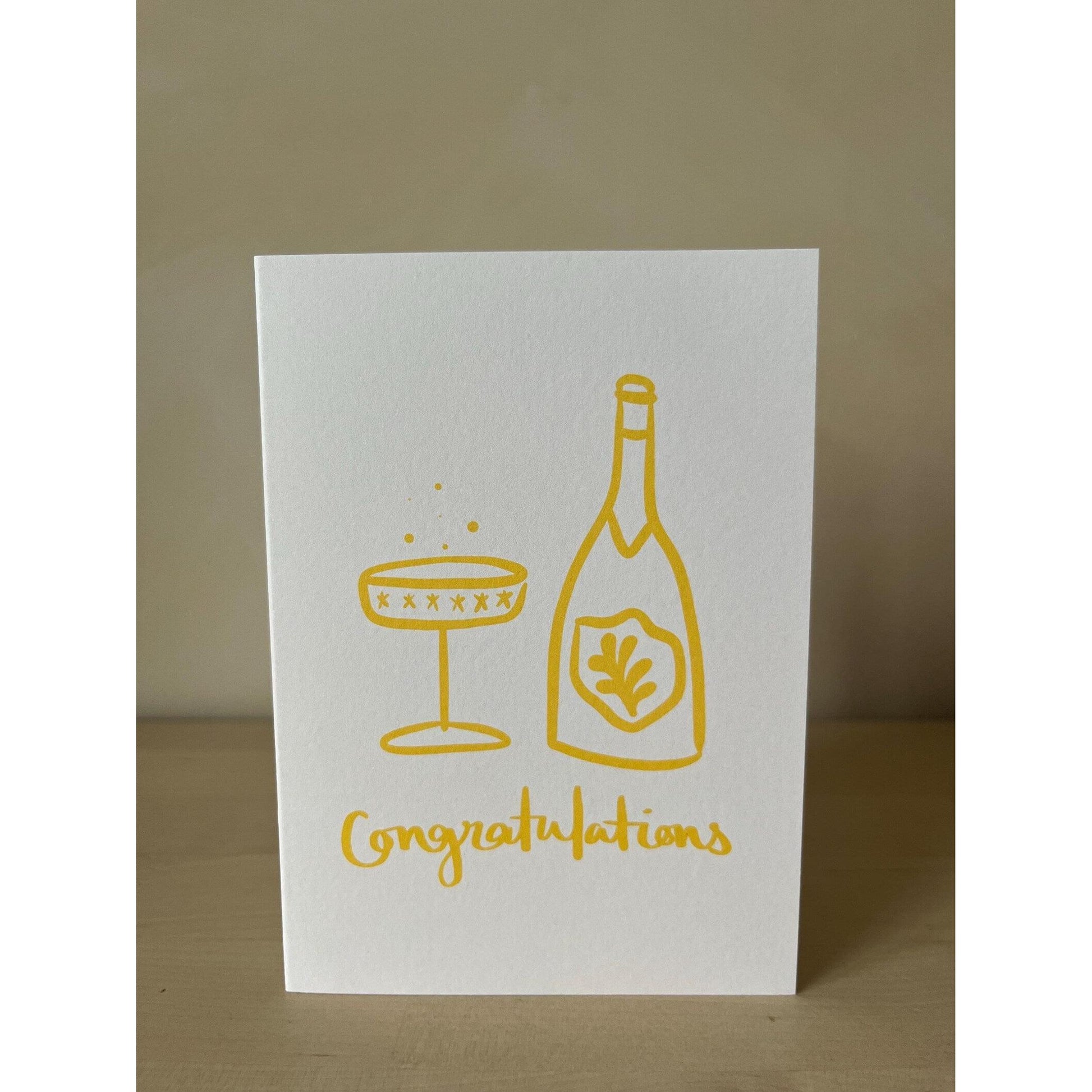 Congratulations Greetings Card - by Sarah Nolloth Illustration-Fountainhall Wines