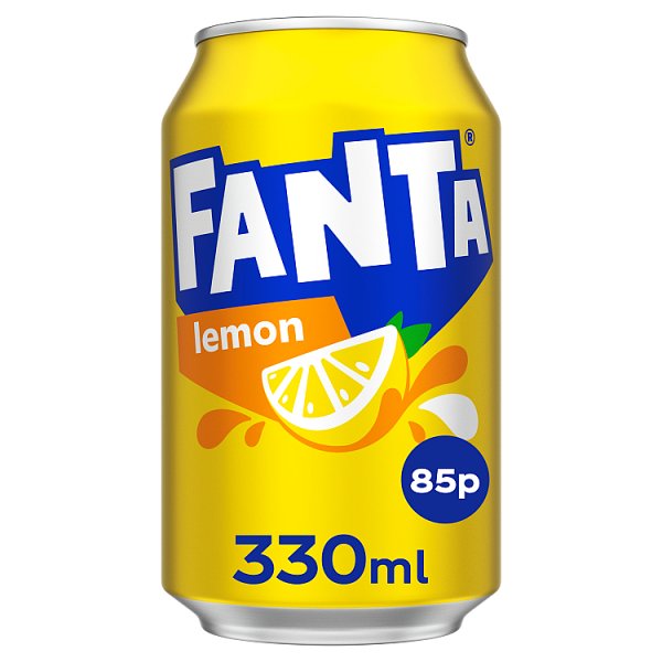 Fanta Lemon 330ml Can (Price Marked 85p)-Soft Drink-Fountainhall Wines