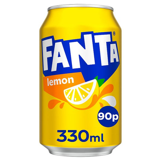 Fanta Lemon 330ml Can (Price Marked 90p)-Soft Drink-Fountainhall Wines
