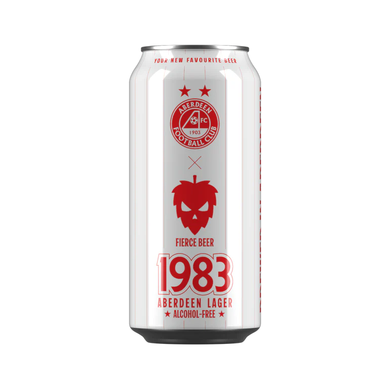 Fierce 1983 0.5 Alcohol Free Lager (Aberdeen FC Collab) 440ml Can-Scottish Beers-5060468515961-Fountainhall Wines