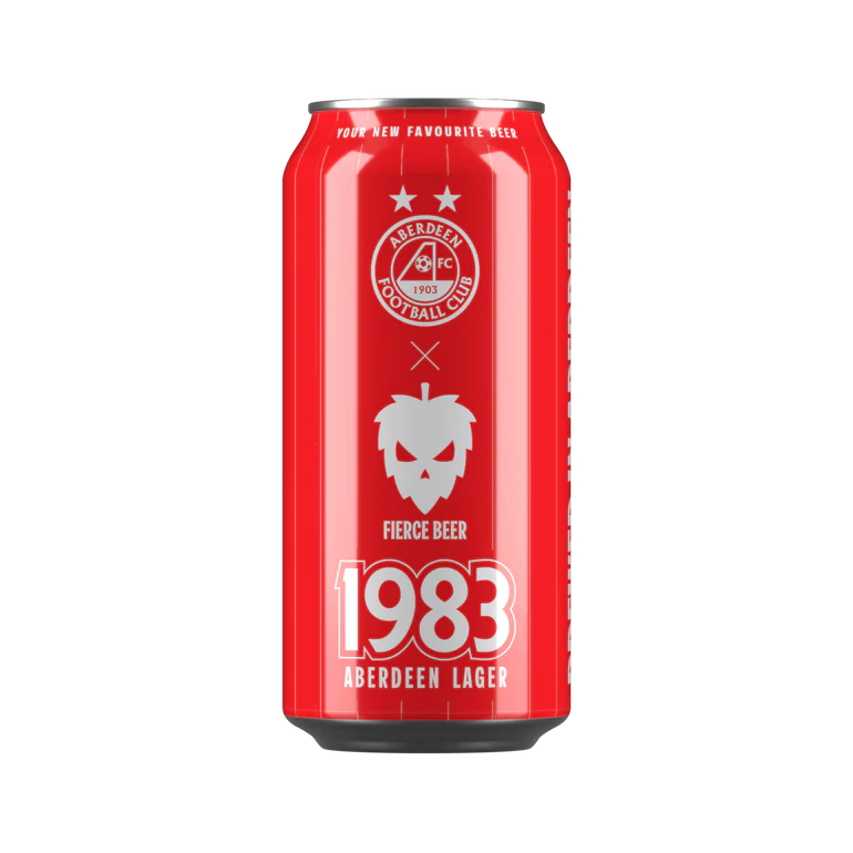 Fierce 1983 Lager (Aberdeen FC Collab) 440ml Can-Scottish Beers-5060468515954-Fountainhall Wines