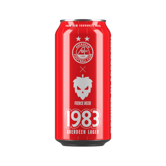 Fierce 1983 Lager (Aberdeen FC Collab) 440ml Can-Scottish Beers-5060468515954-Fountainhall Wines