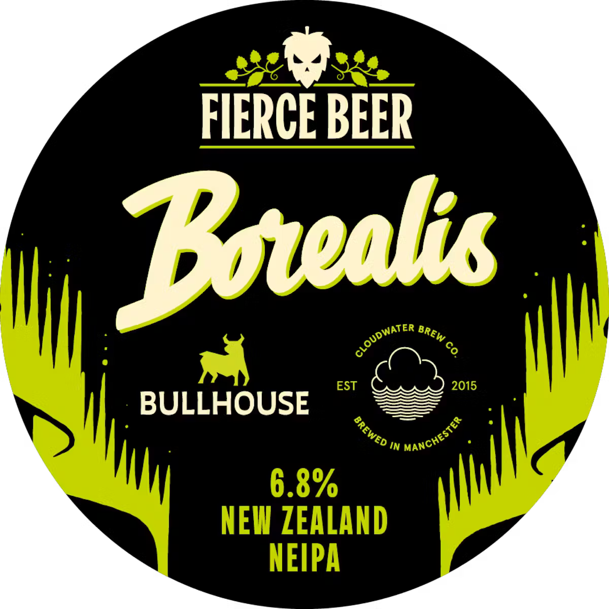 Fierce Borealis 2026 (Cloudwater & Bullhouse Collab) - Hazy New Zealand IPA 440ml Can-Scottish Beers-Fountainhall Wines