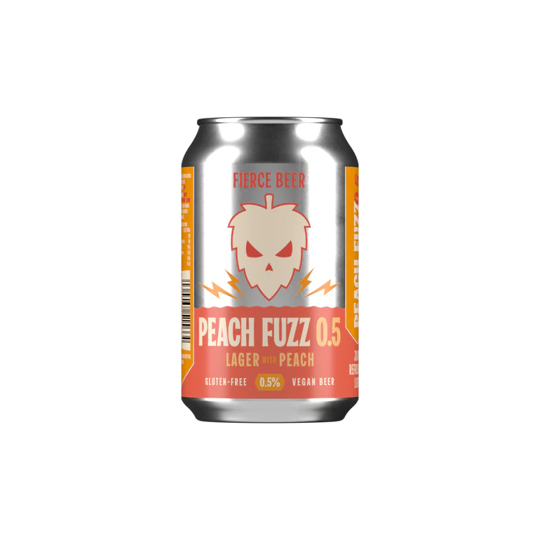 Fierce Peach Fuzz 0.5 Lager With Peach 330ml Can-Scottish Beers-5060468515664-Fountainhall Wines