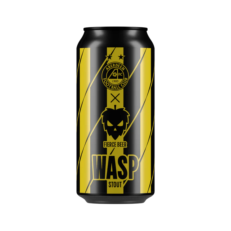 Fierce Wasp Stout (Aberdeen FC Collab) 440ml Can-Scottish Beers-Fountainhall Wines