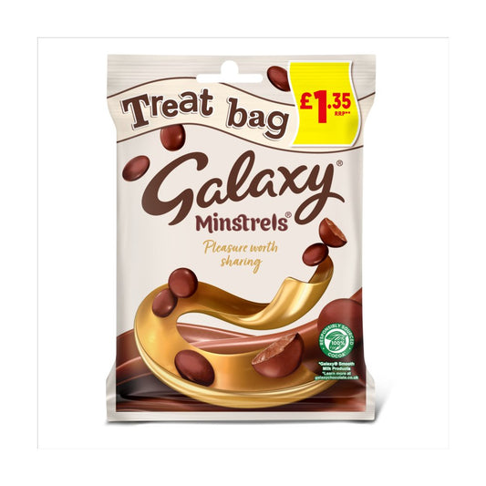 Galaxy Minstrels Chocolate Treat Bag 80g (Price Marked £1.35)-Confectionery-5000159565264-Fountainhall Wines