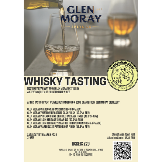 Glen Moray Whisky Tasting - Saturday 15th March 2025 (2pm to 5pm)-Tasting Event-Fountainhall Wines