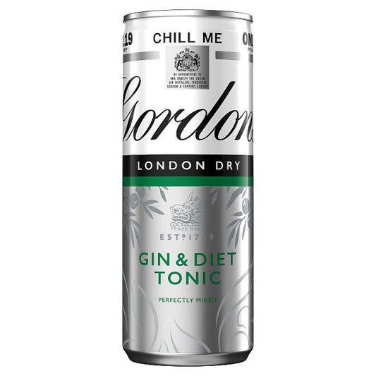 Gordon's Gin & Slim Tonic (Price Marked £2.19) 250ml-RTD's (Ready To Drink)-Fountainhall Wines