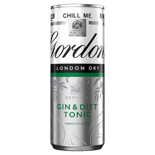 Gordon's Gin & Slim Tonic (Price Marked £2.25) 250ml-RTD's (Ready To Drink)-Fountainhall Wines