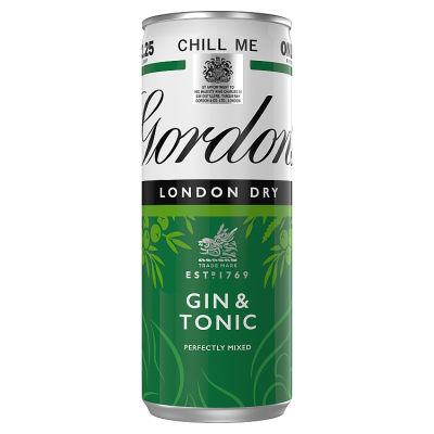 Gordon's Gin & Tonic (Price Marked £2.25) 250ml-RTD's (Ready To Drink)-Fountainhall Wines