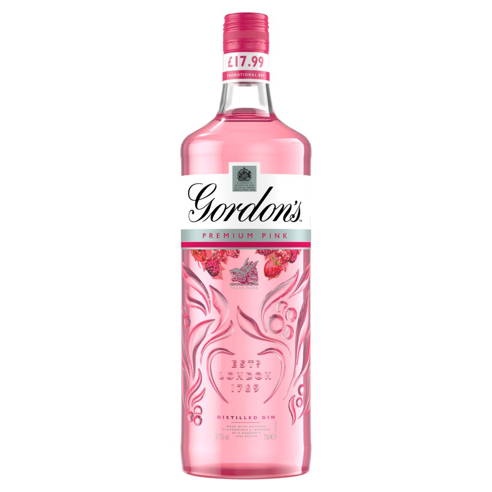 Gordon's Premium Pink Gin 70cl (Price Marked £17.99)-Gin-5000289937252-Fountainhall Wines