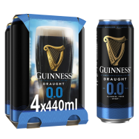 Guinness Draught 0.0% Alcohol Free 4X440ml (Price Marked 4 For £5.99)-World Beer-Fountainhall Wines
