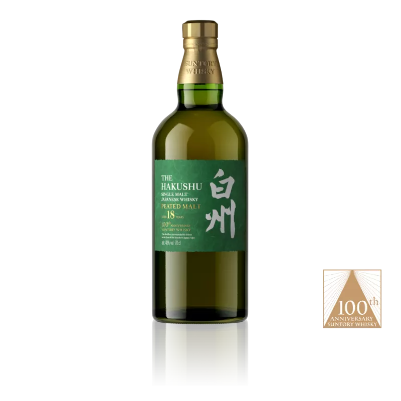 Hakushu Japanese 18 Year Old Peaded Malt 100th Anniversary Limited Edition Suntory Whisky-Japanese Whisky-080686004622-Fountainhall Wines